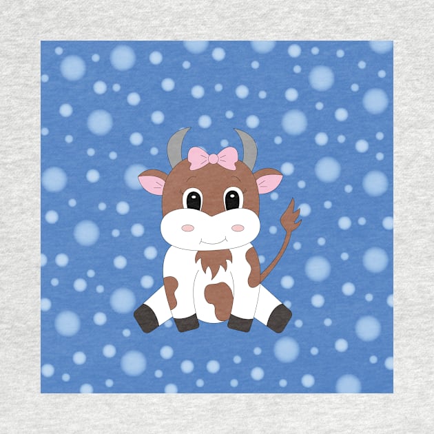 cute cartoon cow by Ulka.art